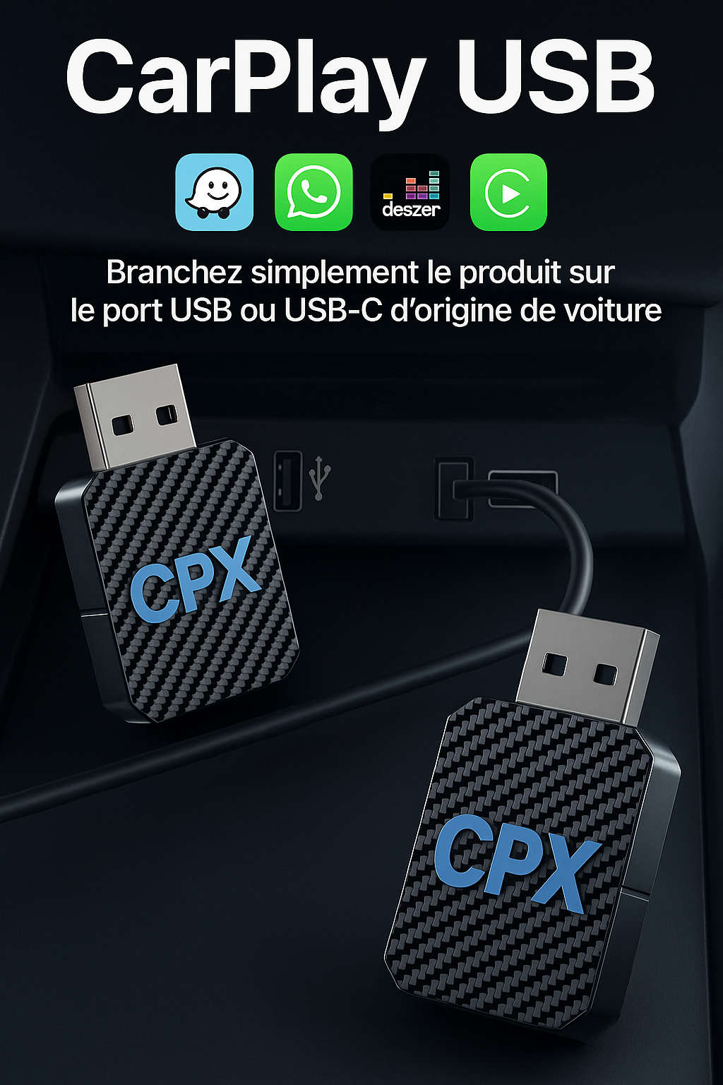 AUTOCONNECT CPX CARPLAY ÉCRAN/CLE PLUG & PLAY
